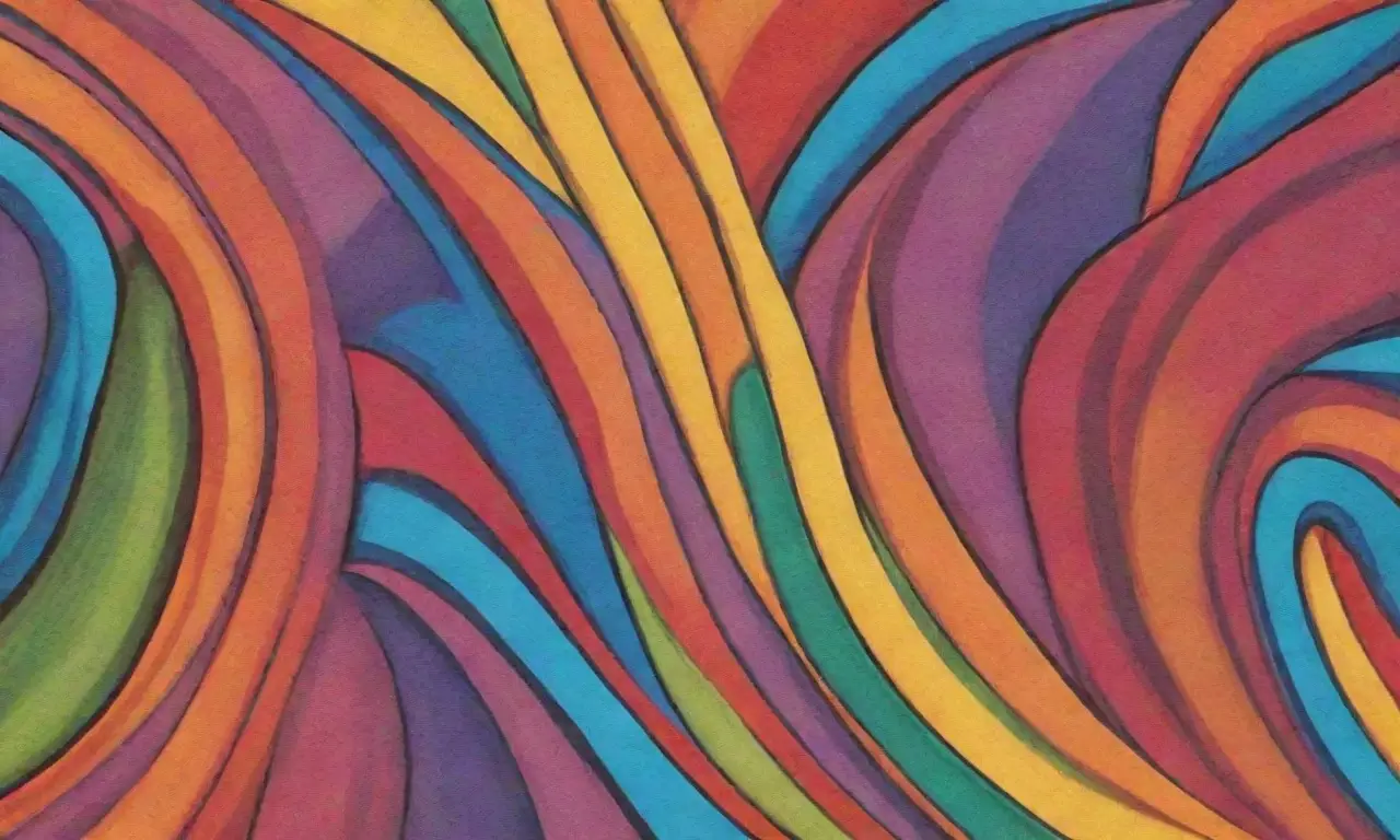 Colores vibrantes y formas dinámicas crean una composición visualmente interesante y equilibrada
