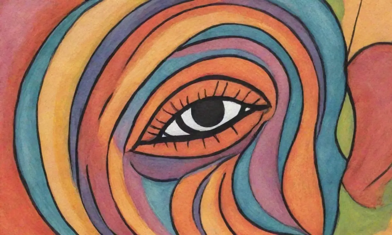 La obra combina líneas, texturas y colores para transmitir emoción y complejidad