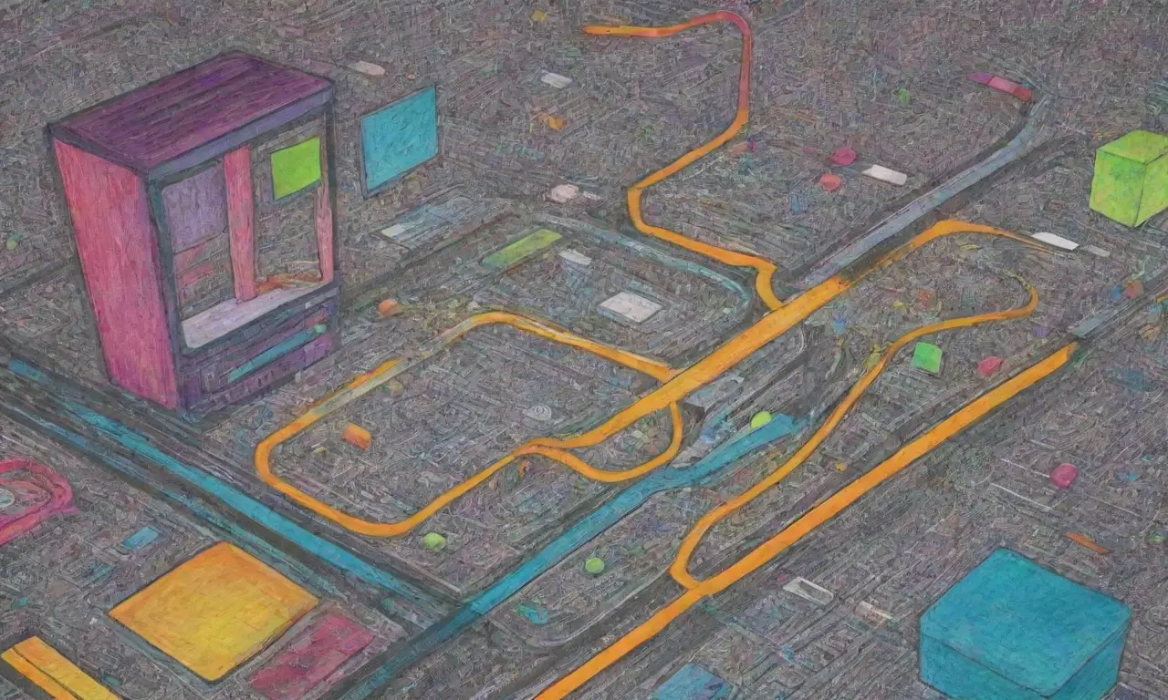 Un paisaje digital vibrante que combina tecnología, modernidad y conexión visual