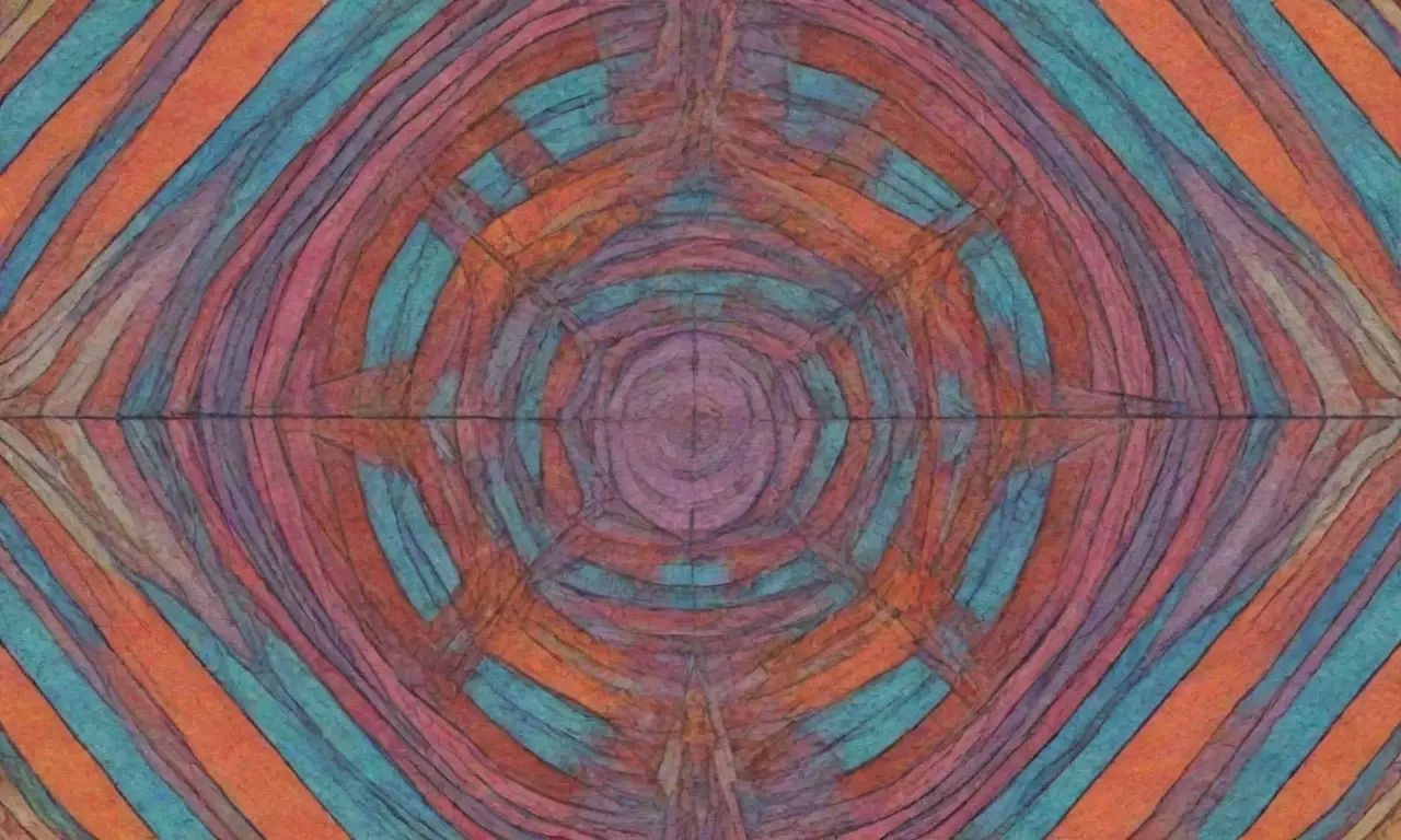 Una compleja composición visual combina líneas intrincadas, colores vibrantes, texturas digitales y formas geométricas que invitan a la inspección