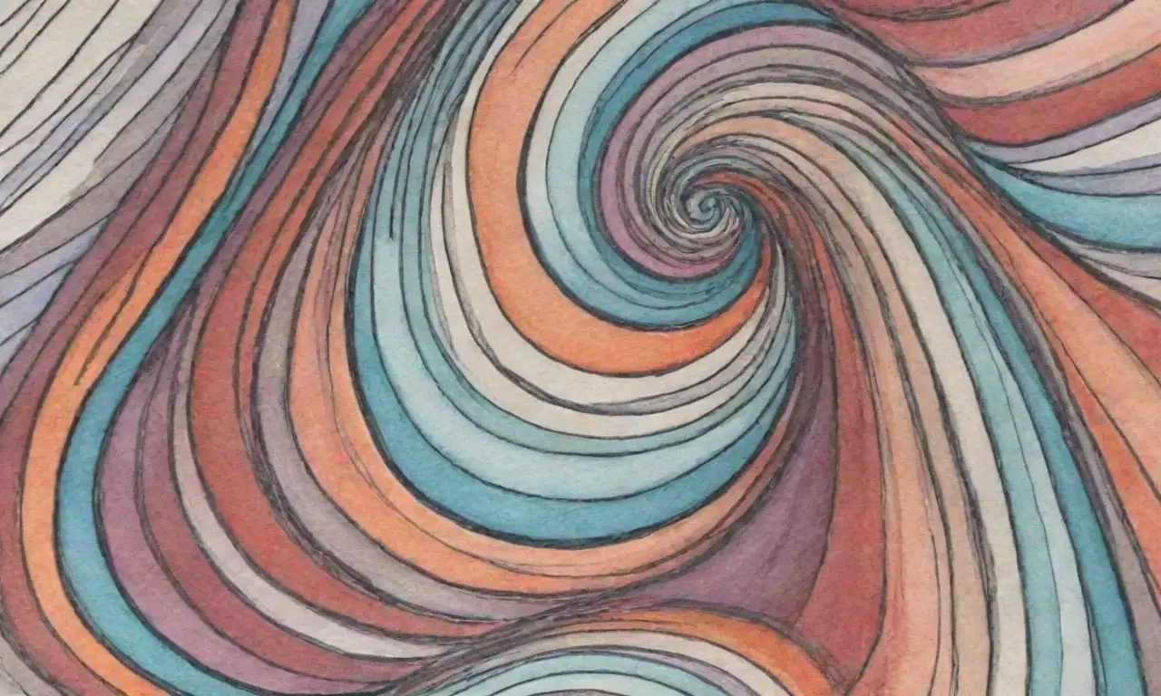 Líneas audaces y colores vibrantes crean una composición dinámica y compleja