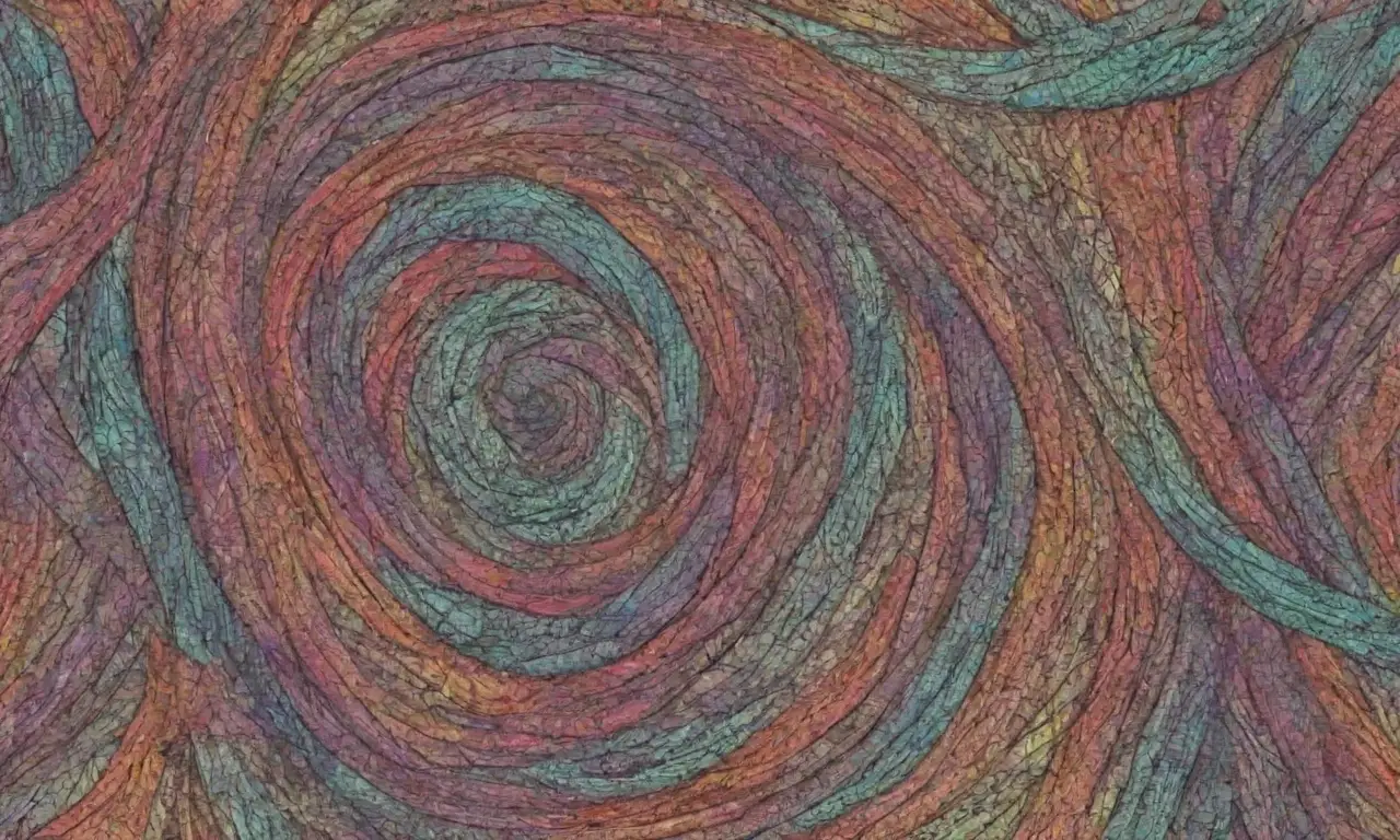 Un intrincado trabajo de líneas y colores crea una compleja red visual