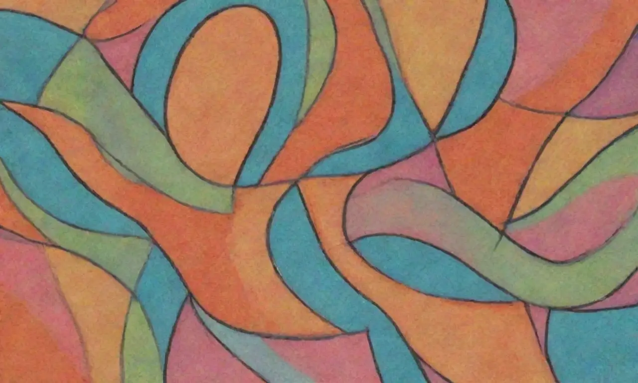 Una composición dinámica y equilibrada con líneas audaces, colores vibrantes y texturas intrincadas que invitan a la inspección