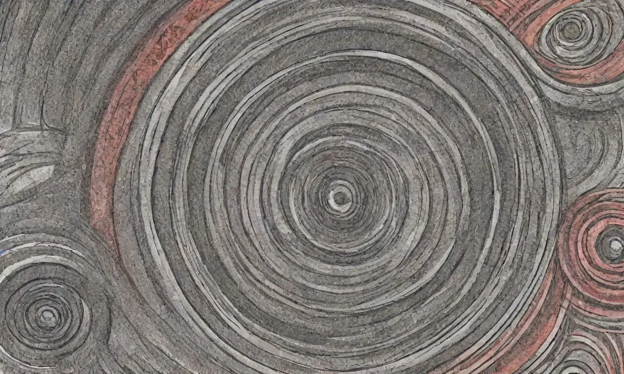 El diseño combina líneas, sombras, texturas y colores para crear una composición visualmente atractiva y jerárquica