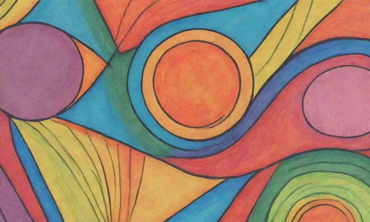 Colores vibrantes, líneas audaces y texturas intrincadas crean una composición dinámica y equilibrada