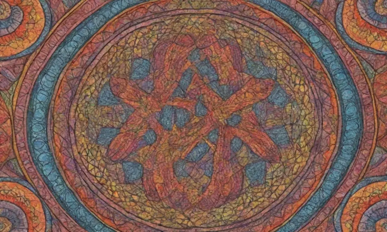 El diseño combina líneas intrincadas, sombras suaves, texturas ricas y colores vibrantes para crear profundidad y dinamismo
