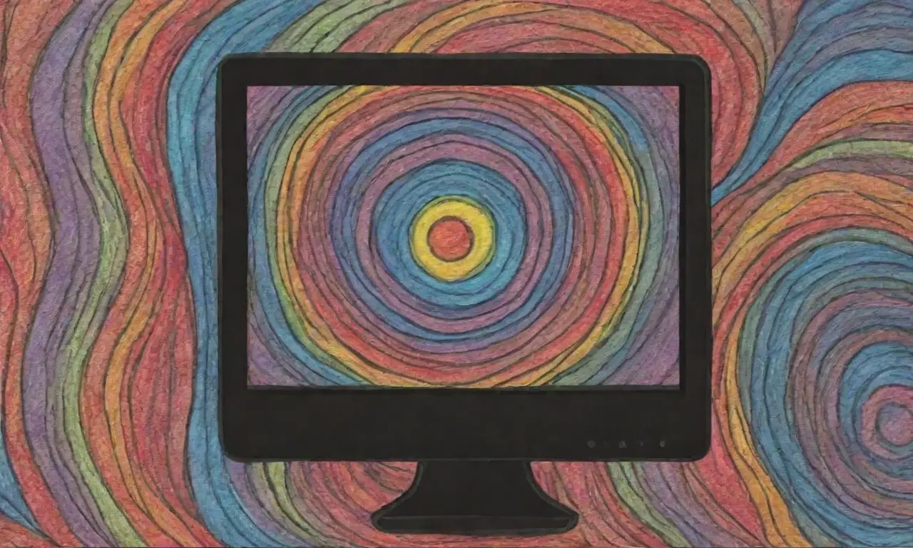Líneas y texturas crean profundidad y movimiento en un diseño digital vibrante y armonioso