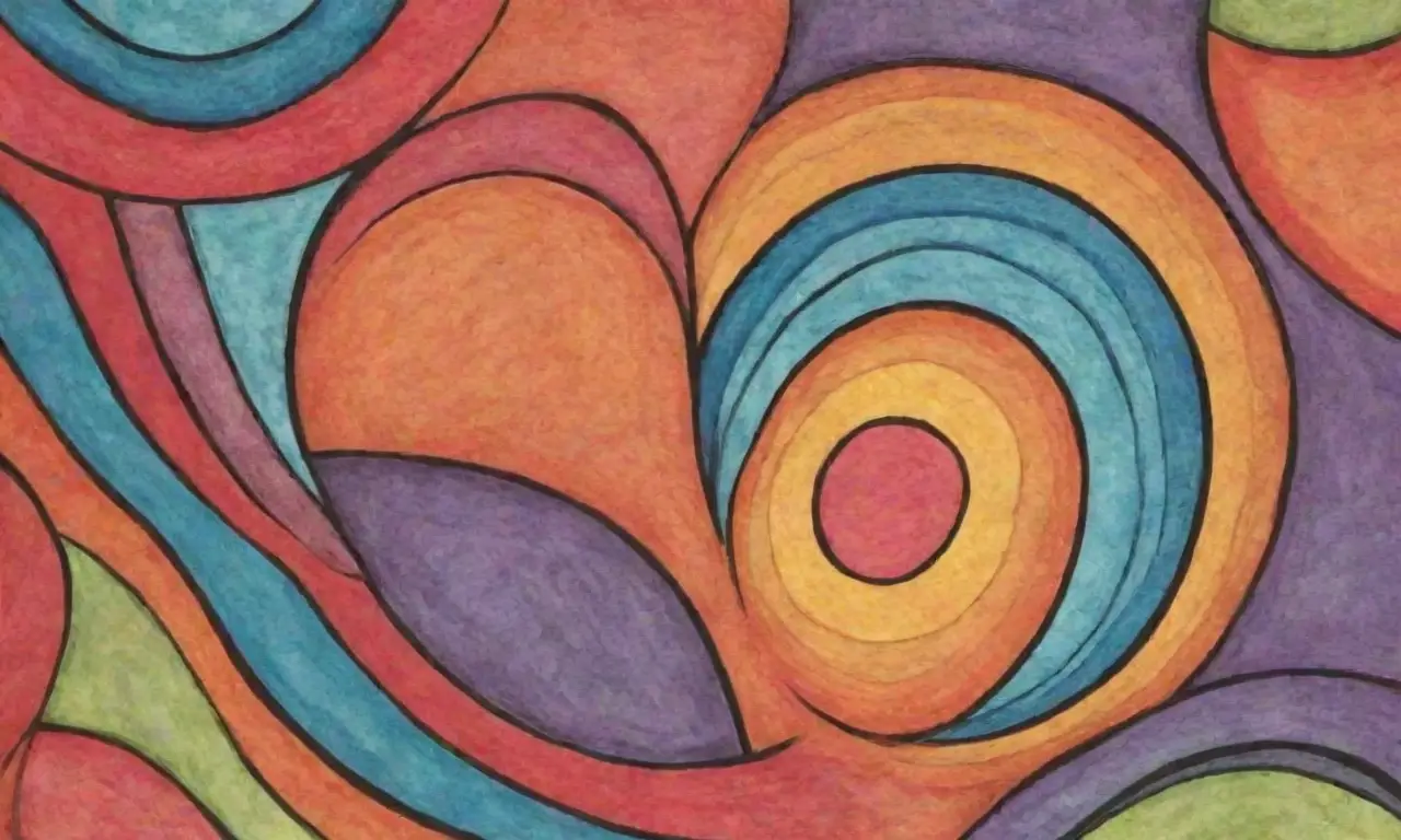 Líneas audaces y colores vibrantes crean una composición dinámica y armoniosa