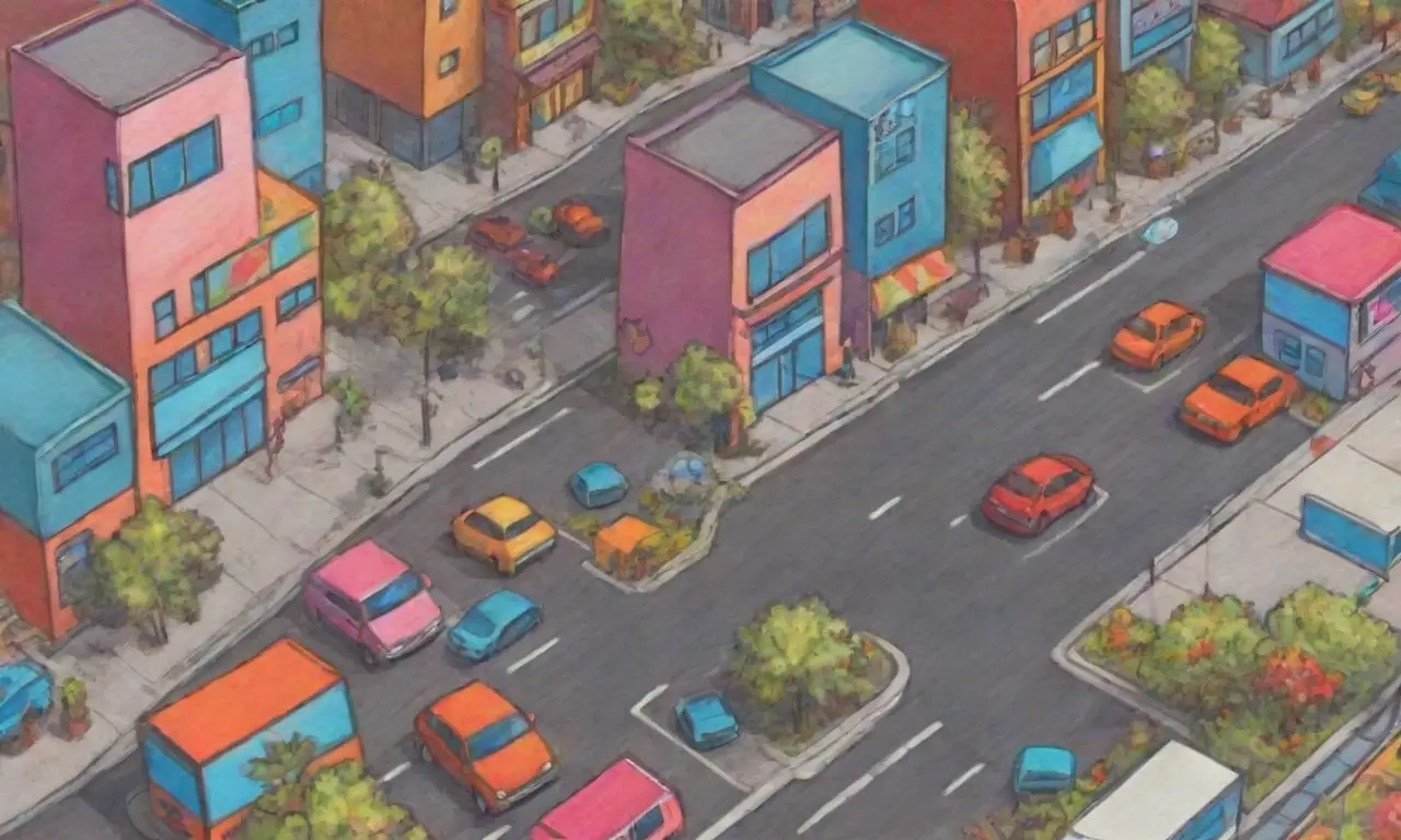 Un paisaje vibrante de redes sociales con elementos visuales que representan interacción y dinamismo