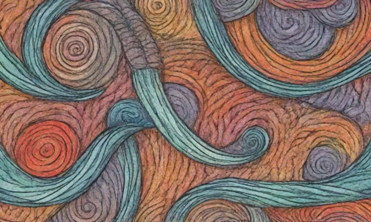 Un diseño dinámico y complejo se logra mediante líneas intrincadas, sombras suaves, texturas ricas y una paleta de colores armoniosa