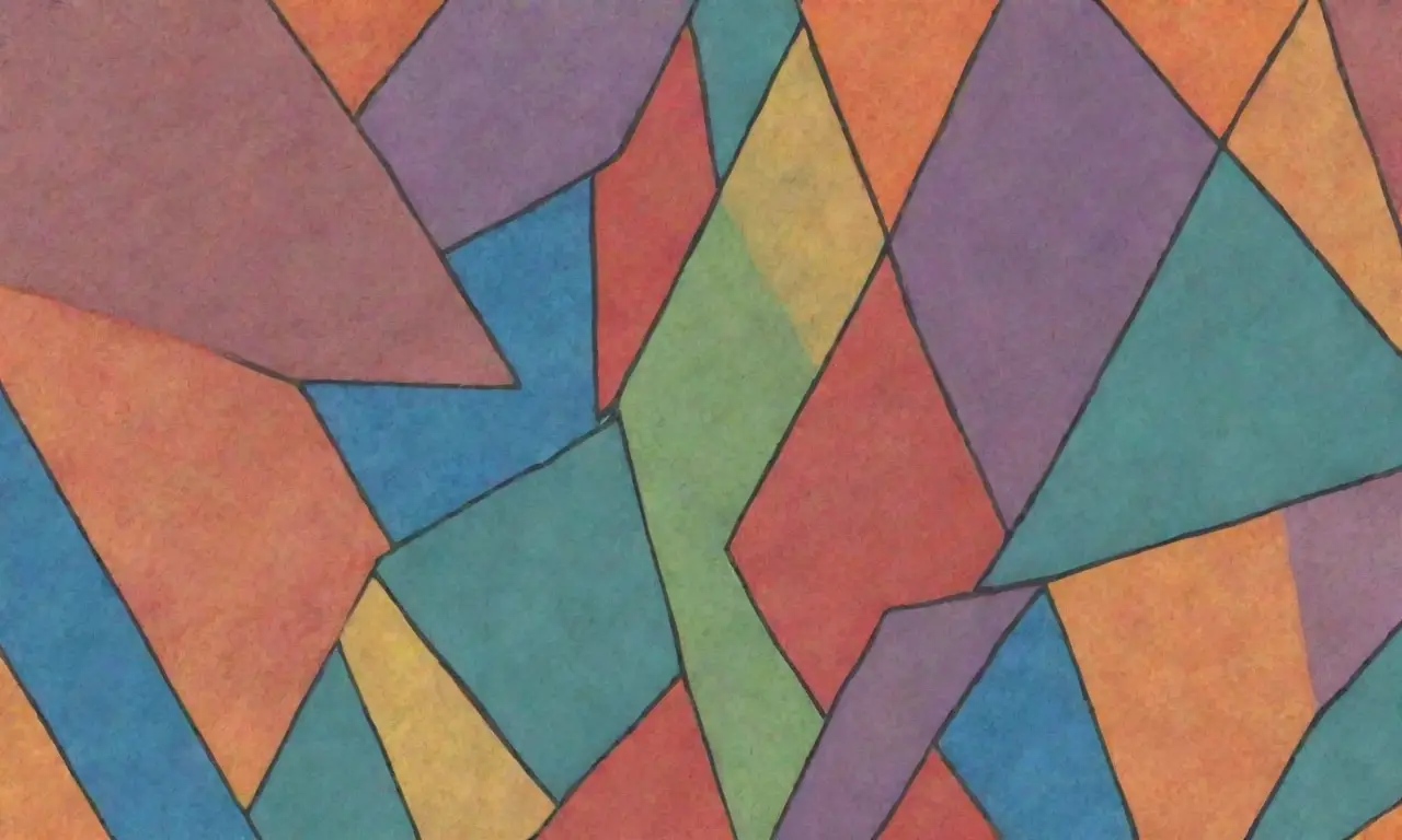 Líneas y texturas diversas crean profundidad y movimiento en una composición equilibrada y armoniosa