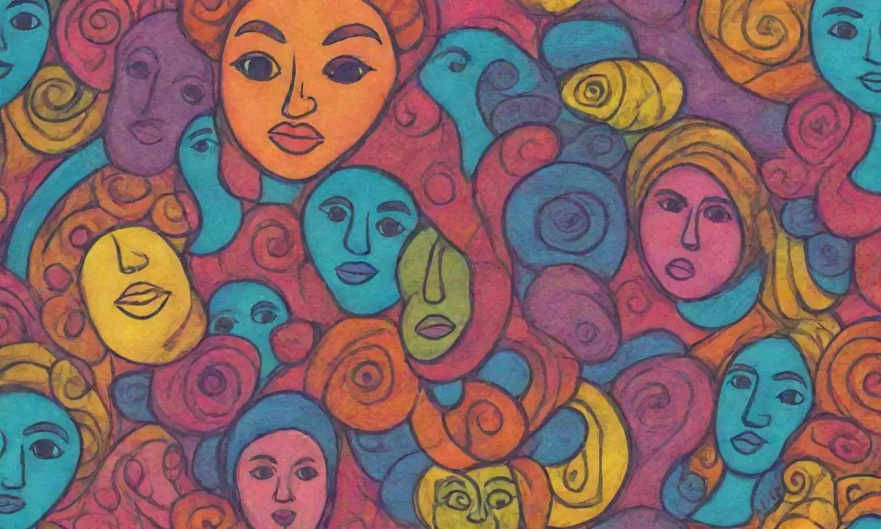 Colores vibrantes, líneas audaces y texturas intrincadas crean una composición dinámica y expresiva