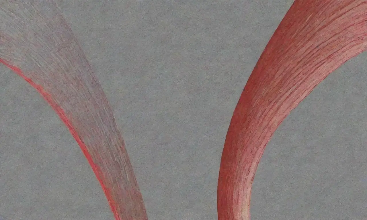 La obra combina líneas, texturas y colores para narrar un logro innovador