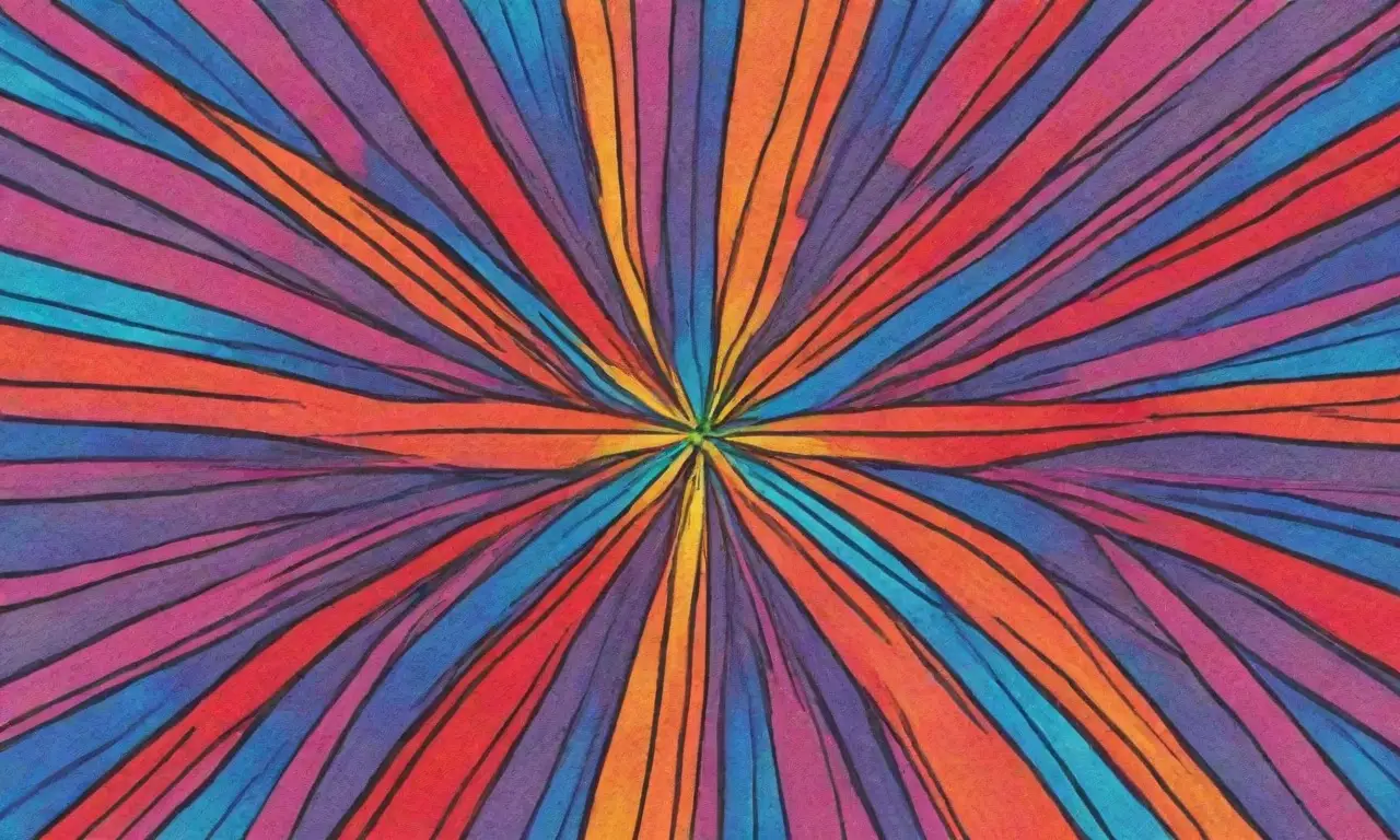 Colores vibrantes, líneas definidas y patrones intrincados crean una composición dinámica y armoniosa