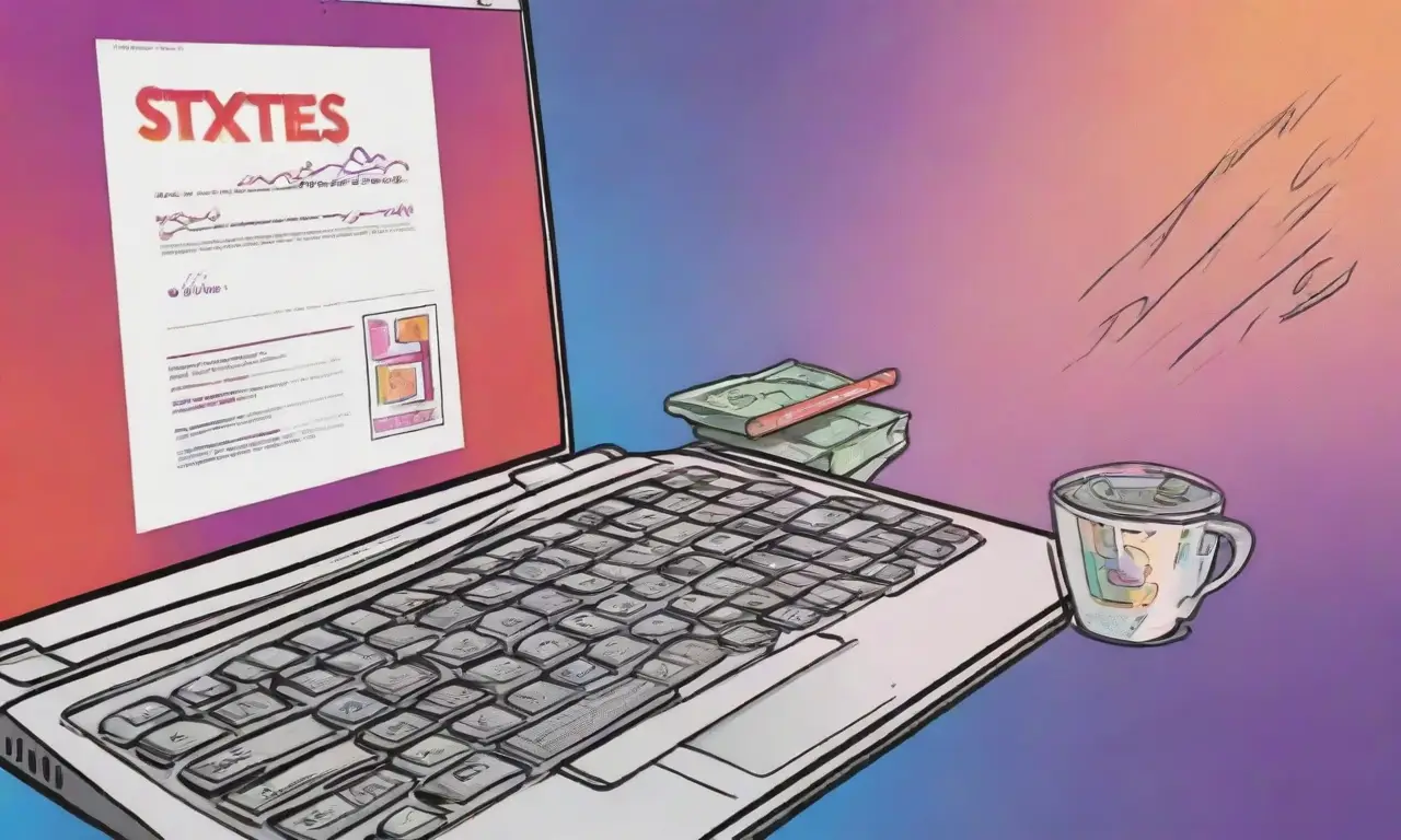 Una laptop con sombras suaves, gráficos vibrantes y una composición dinámica crea una escena atractiva