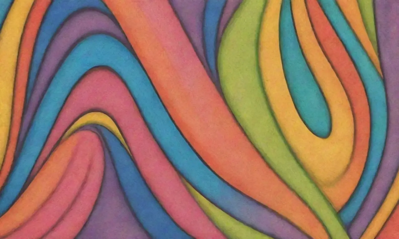 Colores vibrantes y formas dinámicas crean una composición visualmente intrigante y armoniosa