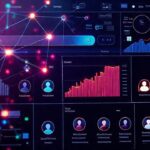 Interfaz digital: red vibrante y moderna