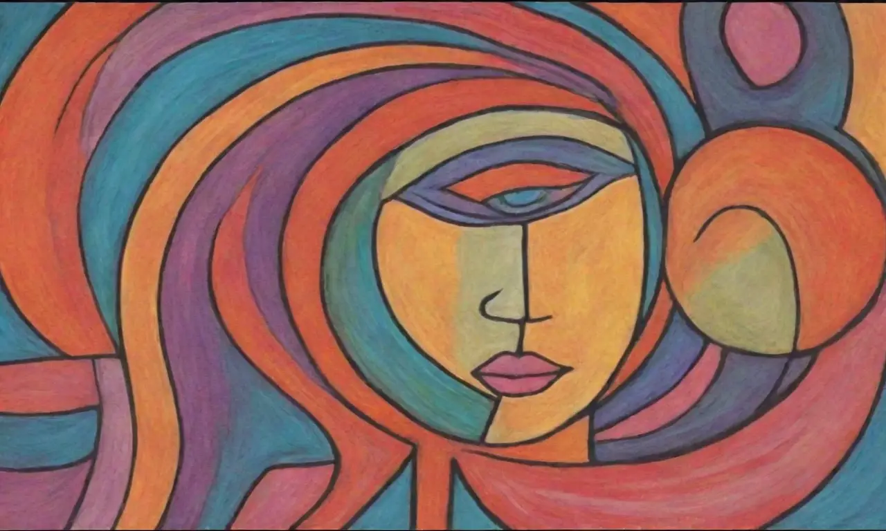 Una obra artística combina líneas, colores y texturas para crear profundidad, movimiento y armonía