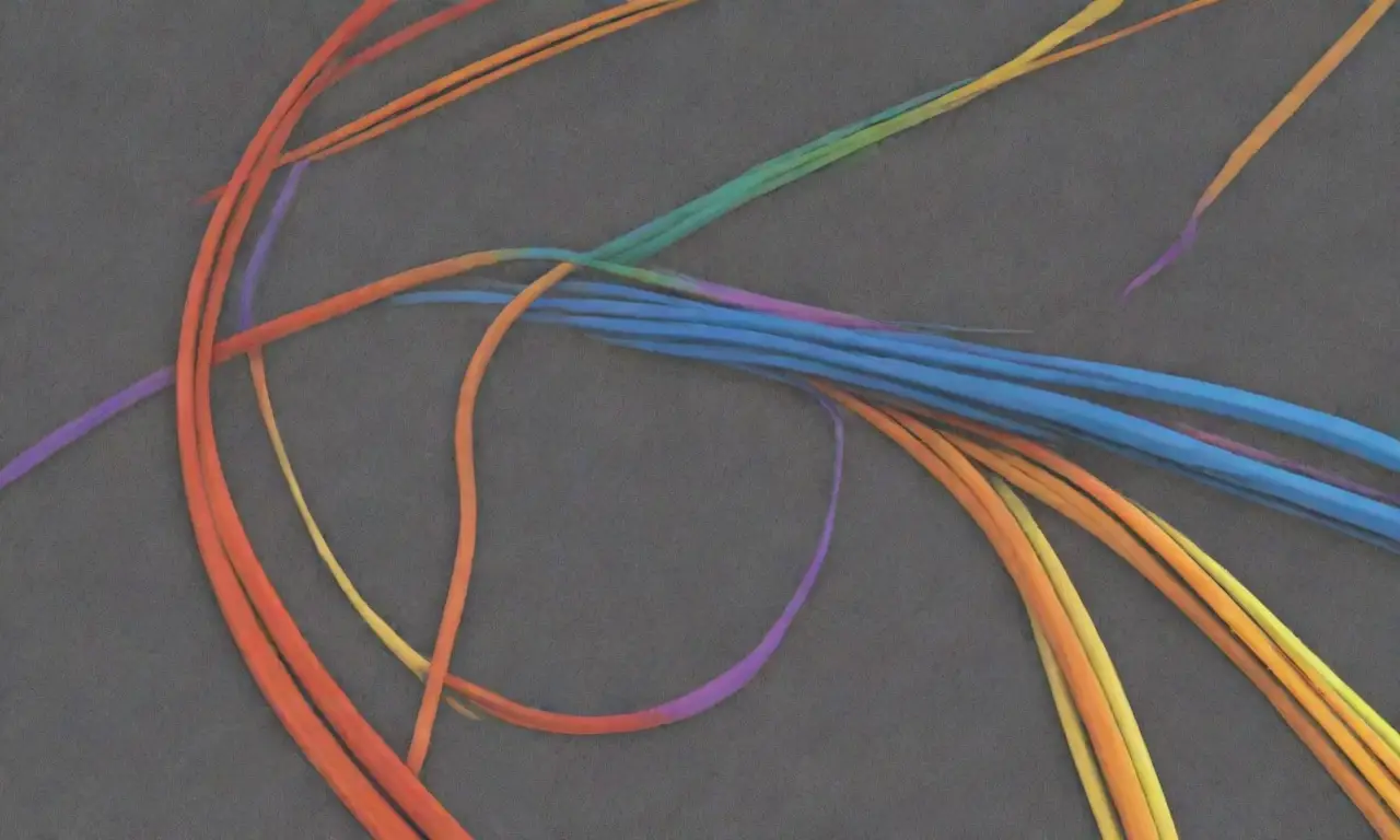 Un diseño visualmente dinámico que combina líneas, colores y texturas para resaltar un servidor central y su experiencia de usuario