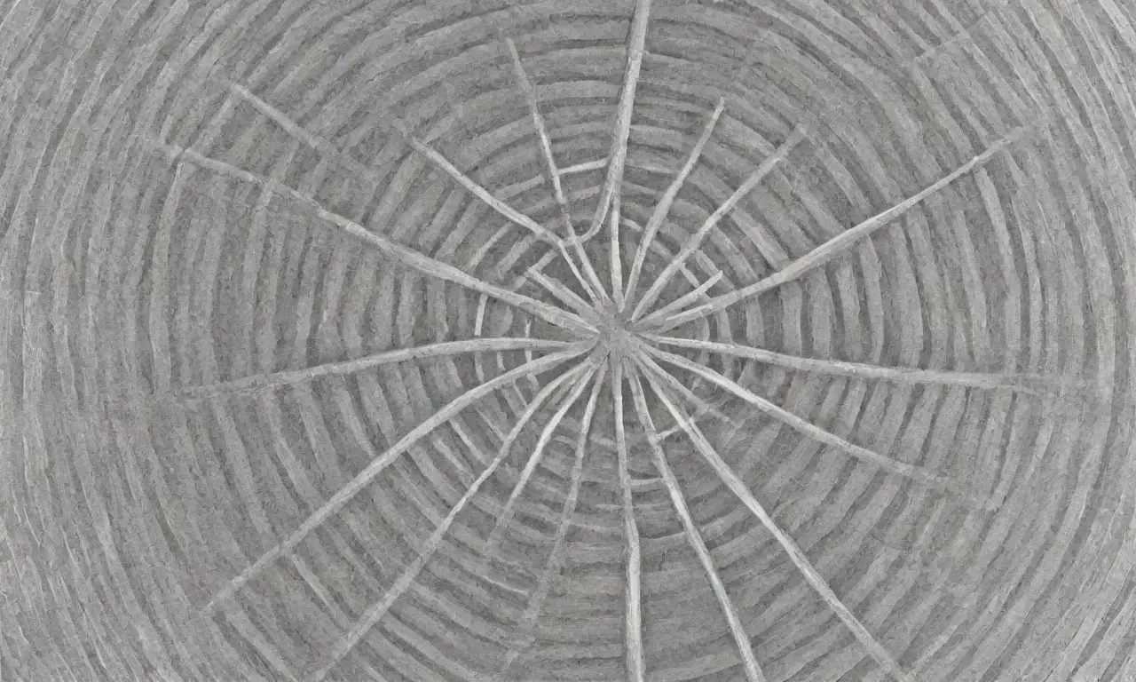 Un intrincado trabajo de líneas y texturas crea una composición compleja y armoniosa