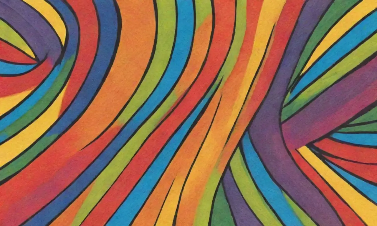 Colores vibrantes y formas dinámicas crean una composición visualmente rica y enérgica