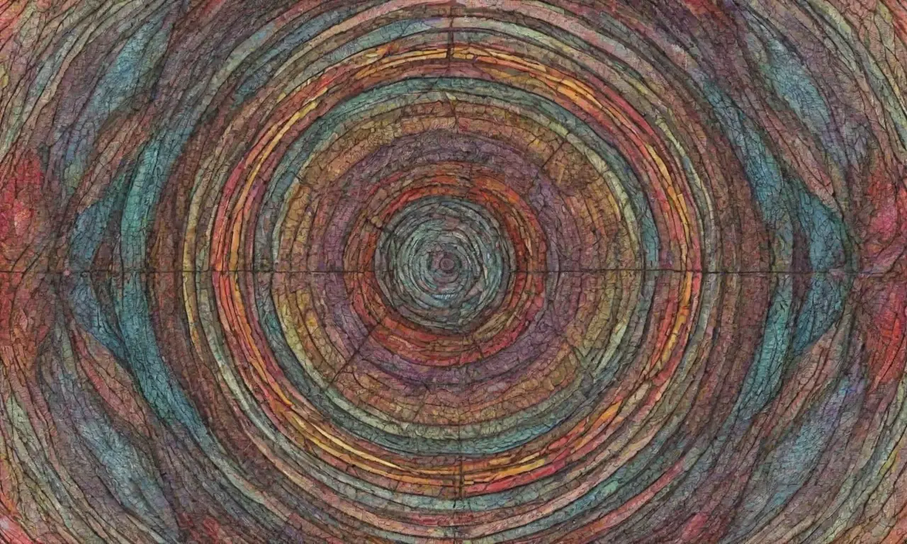 Un diseño complejo combina líneas, sombras, texturas y colores para crear profundidad y atractivo visual