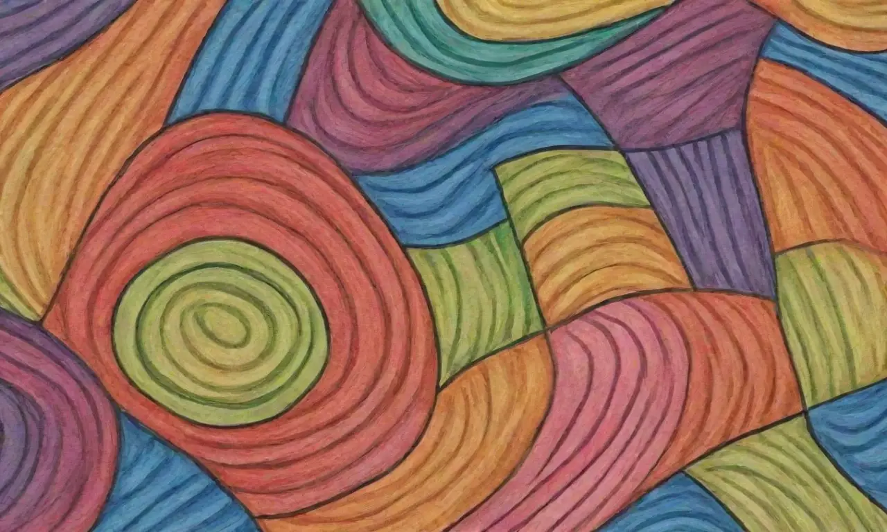 Colores vibrantes, líneas audaces y patrones intrincados crean una composición dinámica y armoniosa