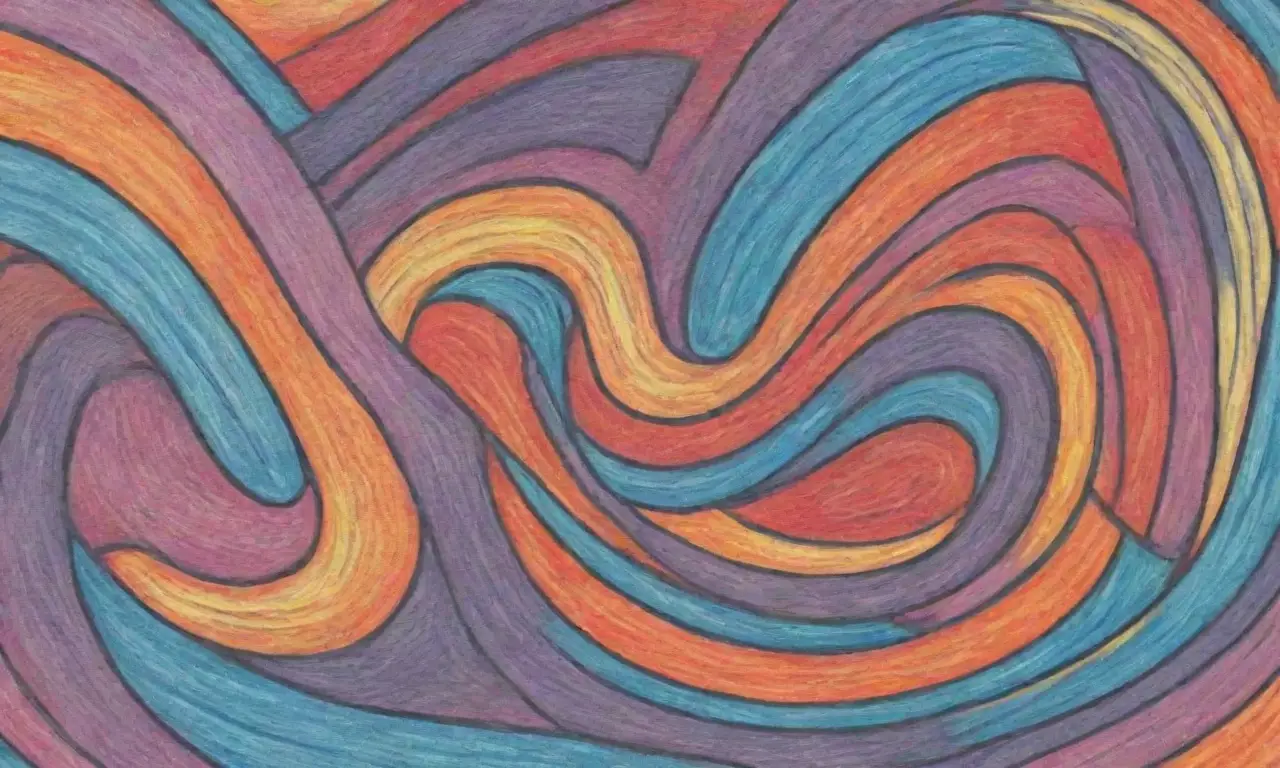 Un gráfico central con líneas definidas, colores vibrantes y texturas complejas invita a la exploración visual