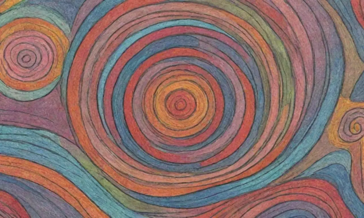 Un diseño complejo y dinámico combina líneas intrincadas, colores vibrantes y texturas contrastantes para atraer la atención