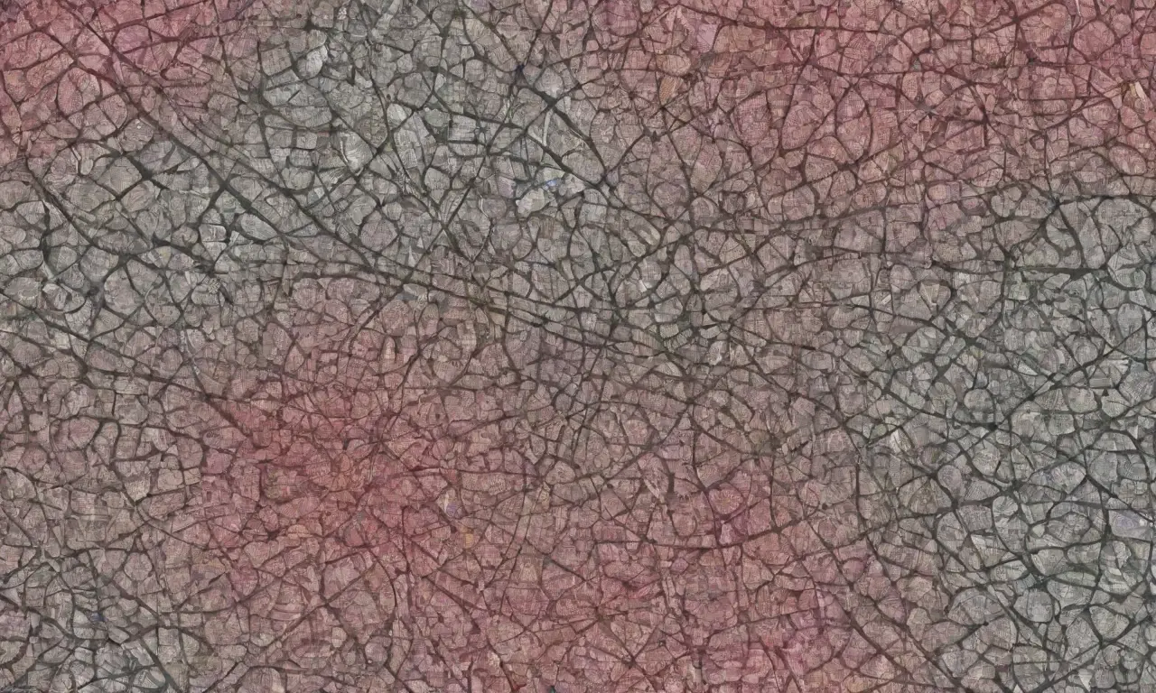 El arte combina líneas intrincadas, sombras suaves y colores vibrantes para crear una composición armoniosa y compleja