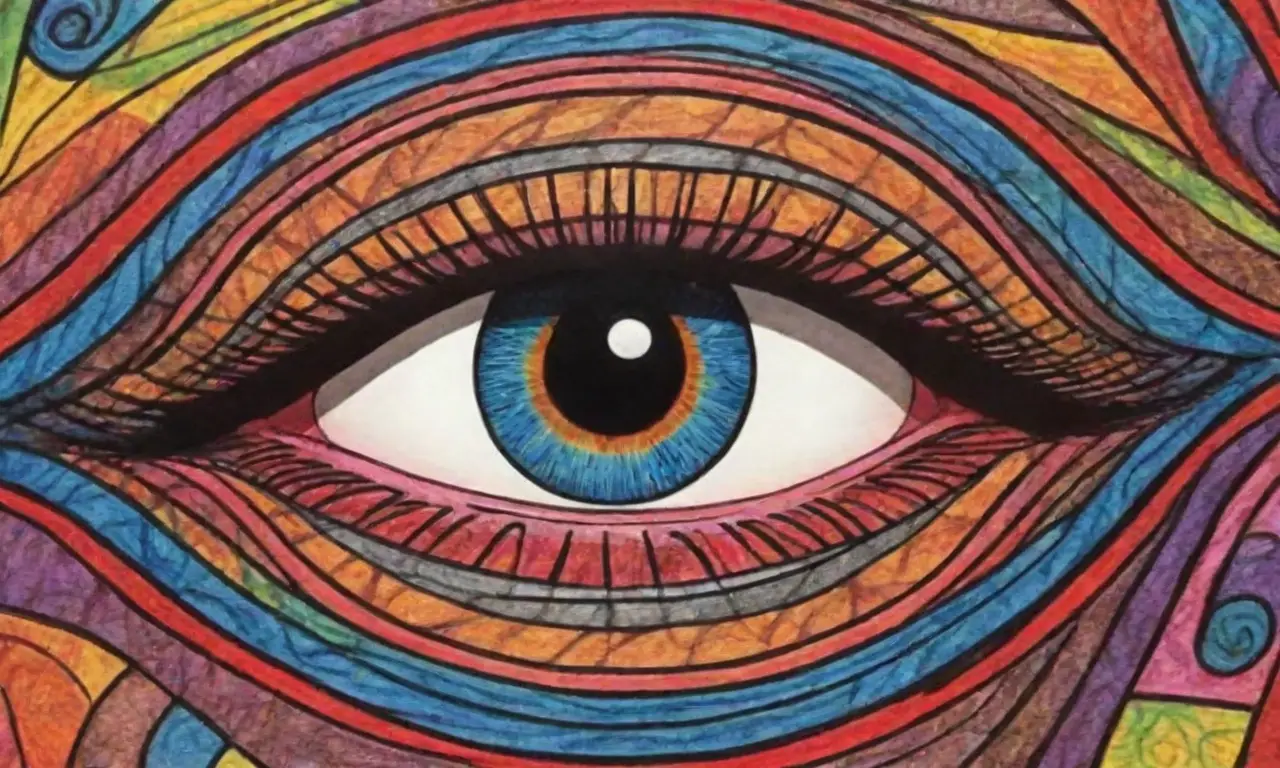 Una obra visual compleja que combina líneas, texturas y colores para crear profundidad y dinamismo