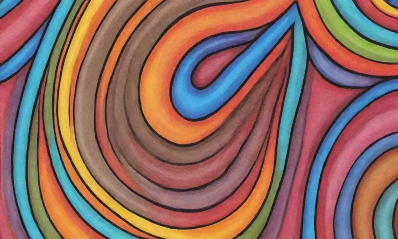 Colores vibrantes y formas definidas crean una composición dinámica y armónica