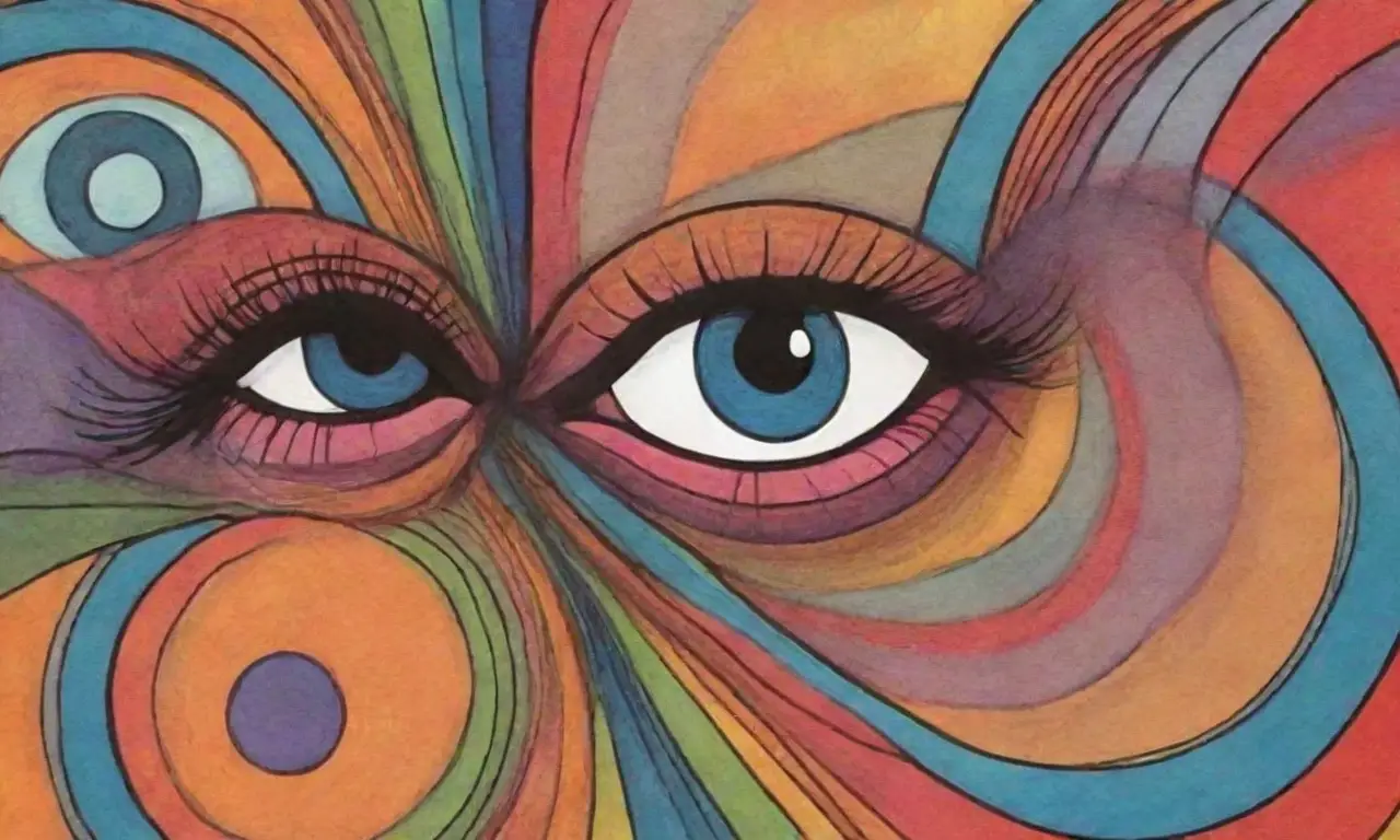 Líneas audaces y colores vibrantes crean una composición dinámica y compleja
