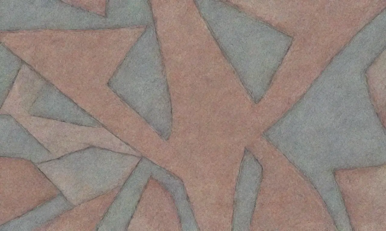 Un diseño complejo combina líneas interconectadas, sombras suaves, texturas variadas y colores equilibrados para crear interés visual