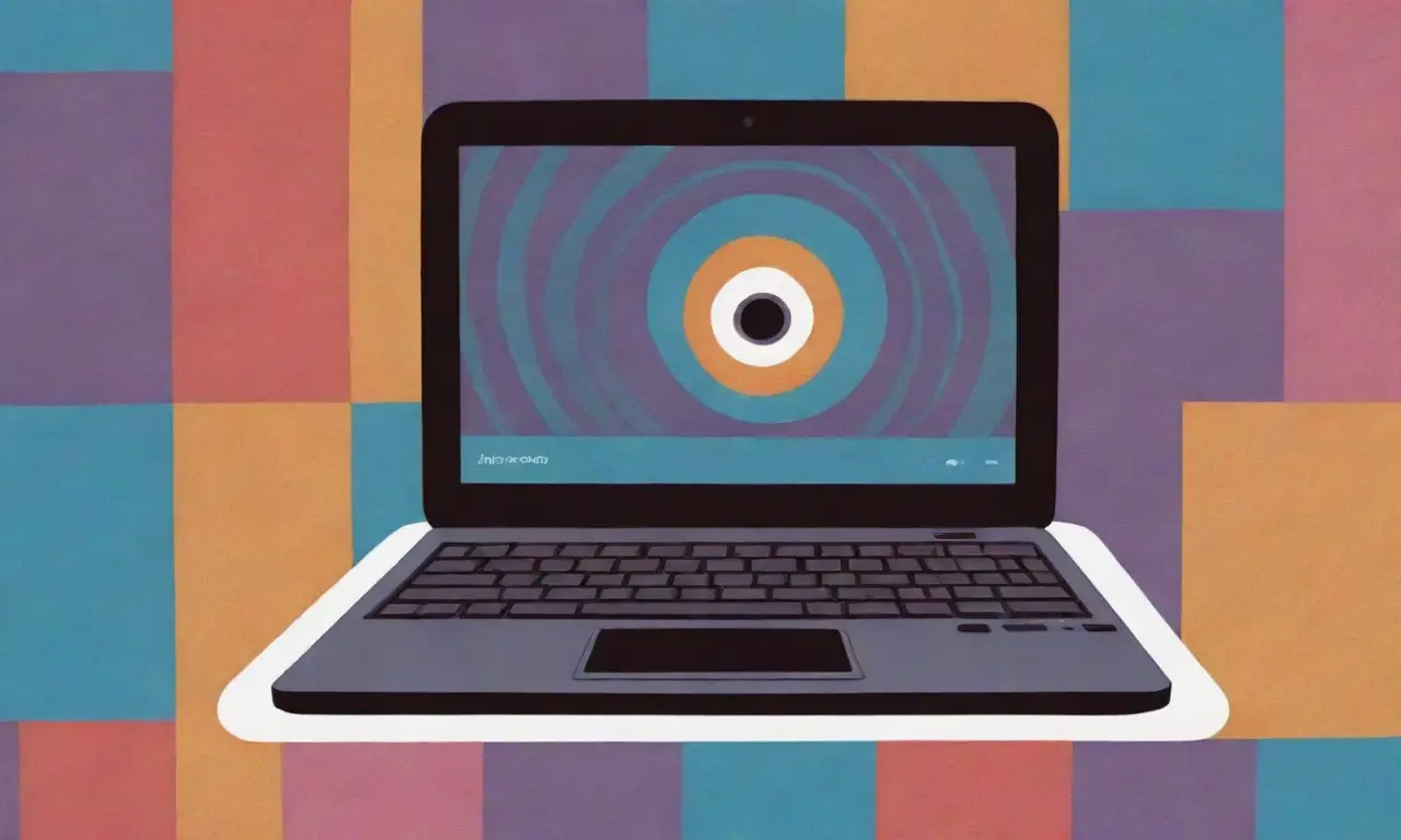Un elegante laptop con detalles vibrantes y texturas sutiles