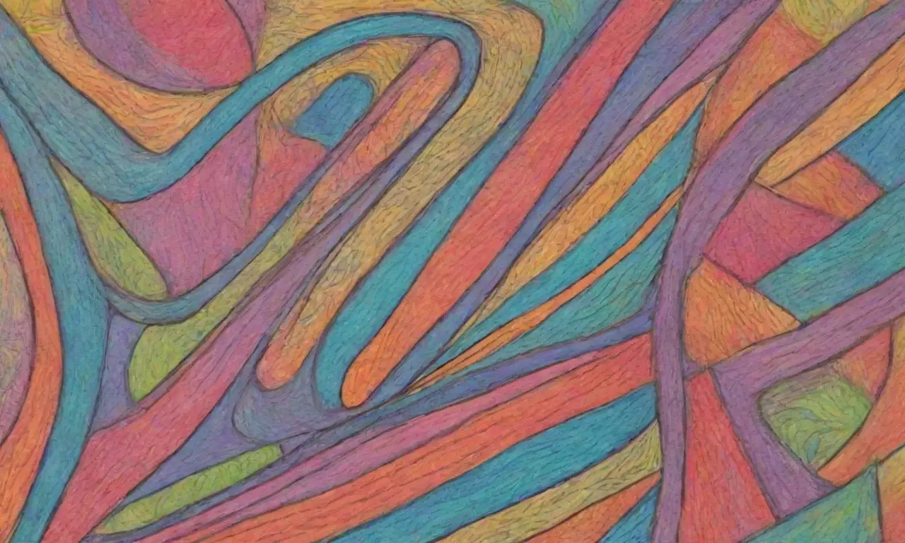 Colores vibrantes y formas orgánicas crean una composición digital armoniosa y dinámica