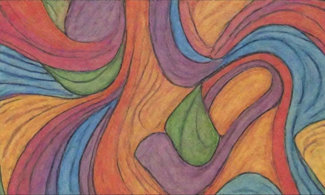 Colores vibrantes y formas definidas crean una composición armoniosa y dinámica