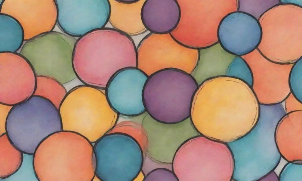 Composición vibrante de colores, texturas y formas que sugieren creatividad