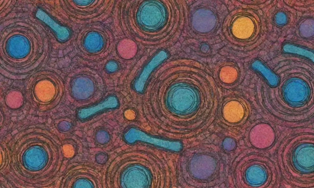 Un diseño complejo y dinámico que combina líneas, sombras y colores para evocar conexiones y movimiento