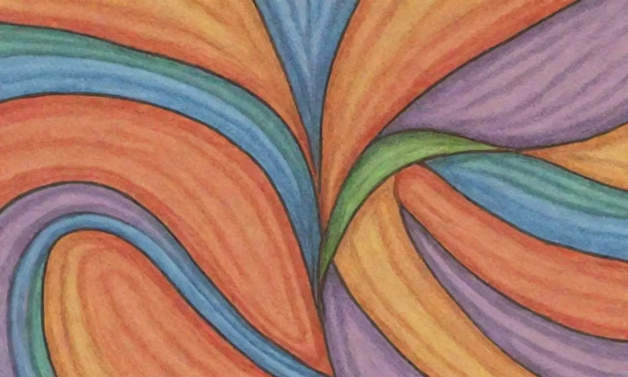 Líneas y texturas crean profundidad y movimiento en una composición armoniosa y atractiva