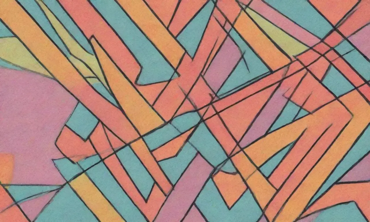 Elementos visuales como líneas, sombras, texturas y colores crean una composición dinámica y armoniosa
