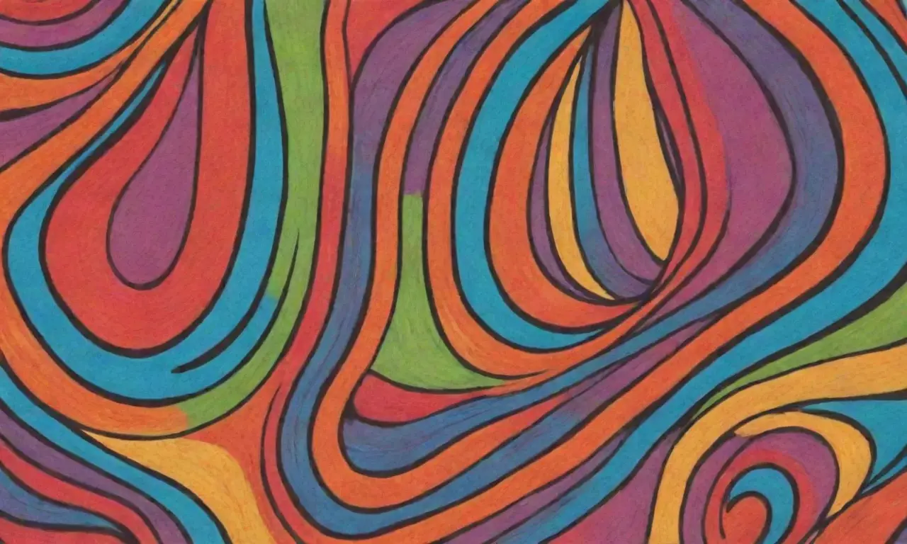 Líneas audaces y colores contrastantes crean una composición vibrante y dinámica que evoca movimiento y conexión