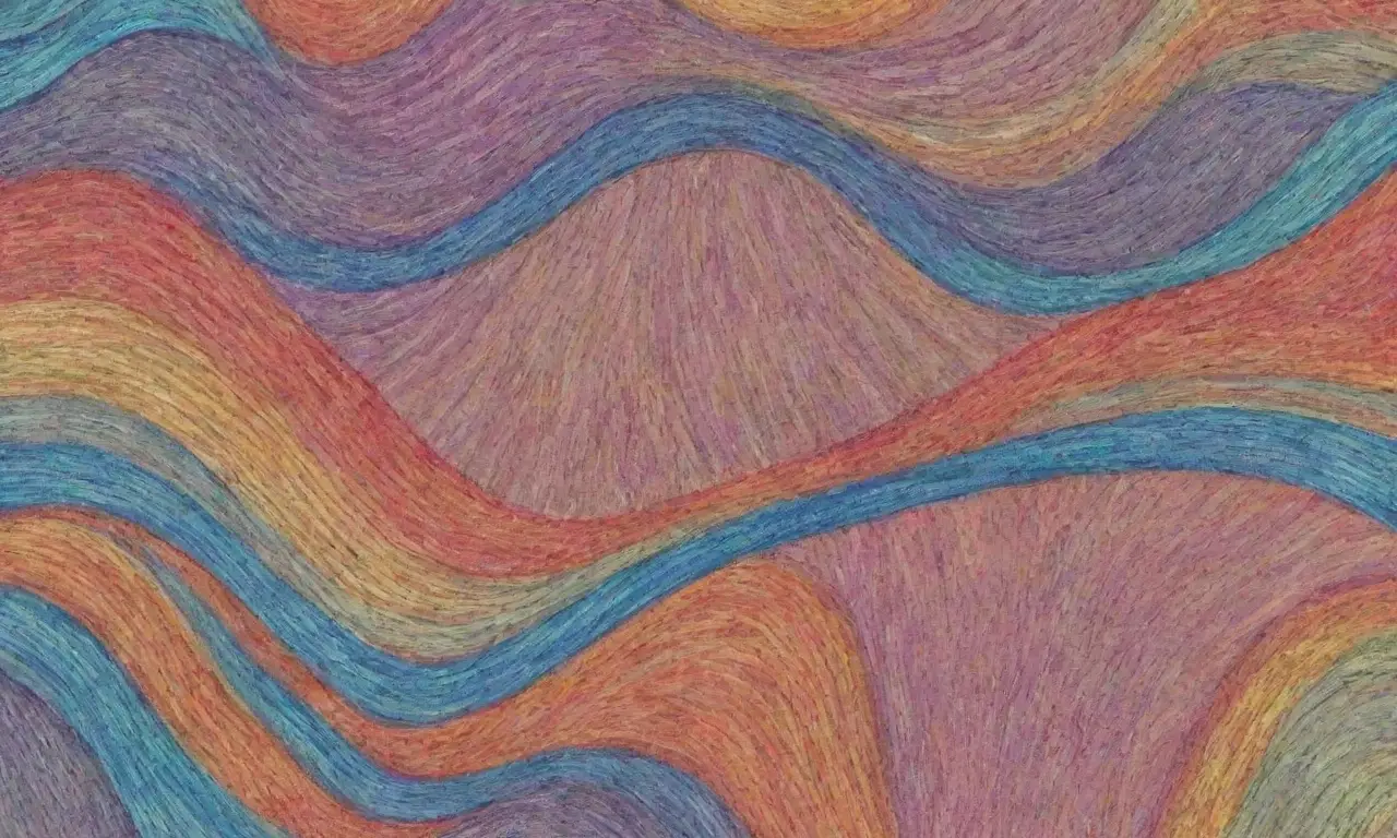 Un diseño gráfico complejo y equilibrado resalta métricas clave a través de líneas, colores y texturas