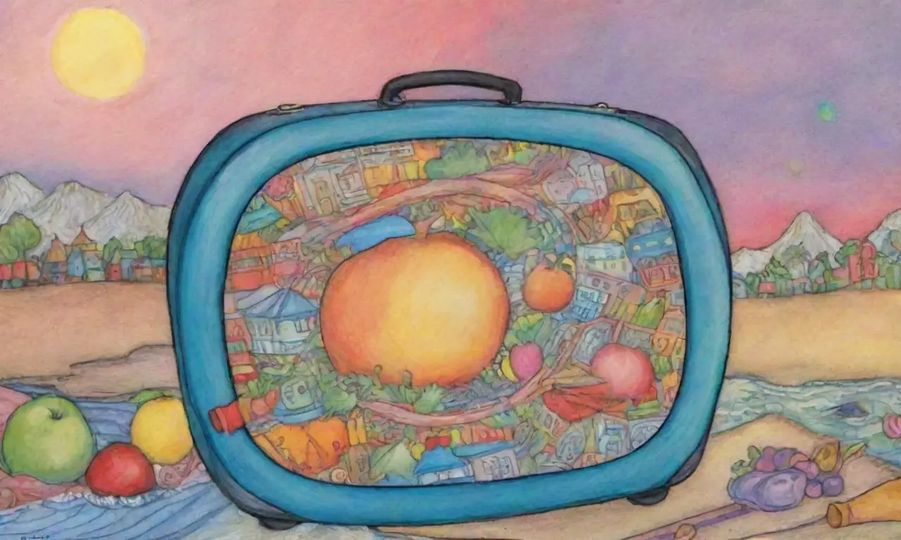 Una ilustración vibrante y dinámica que evoca la aventura y la diversidad cultural a través de colores, formas y detalles