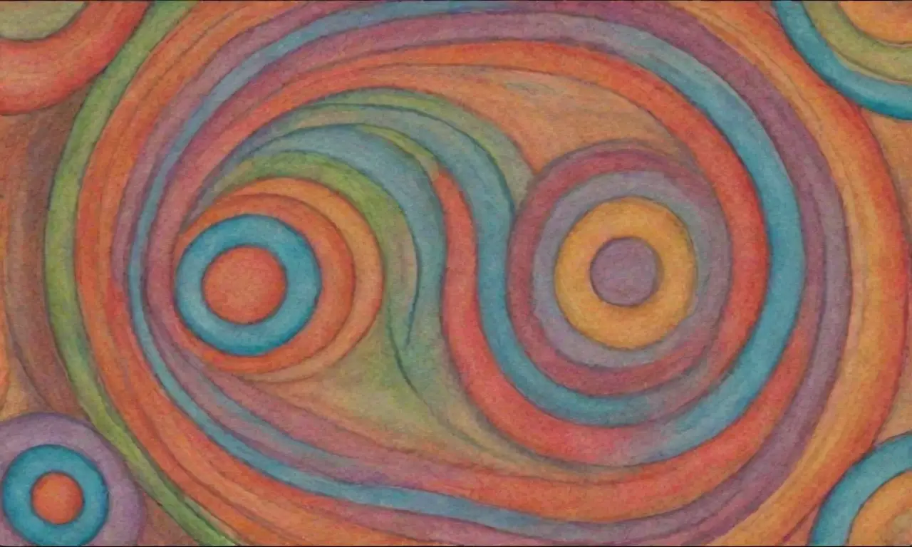 Colores vibrantes y formas orgánicas se entrelazan en una composición dinámica y armónica