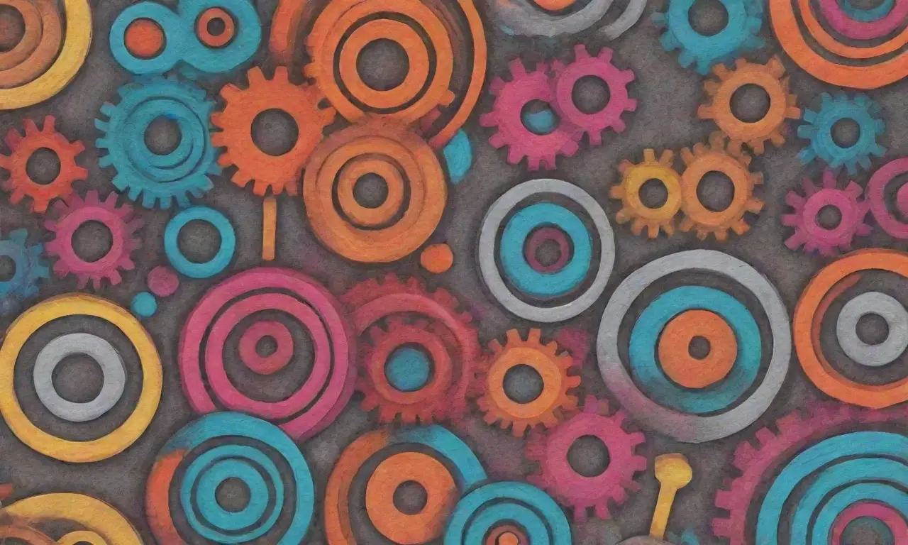 Colores vibrantes y formas diversas crean una composición moderna y atractiva