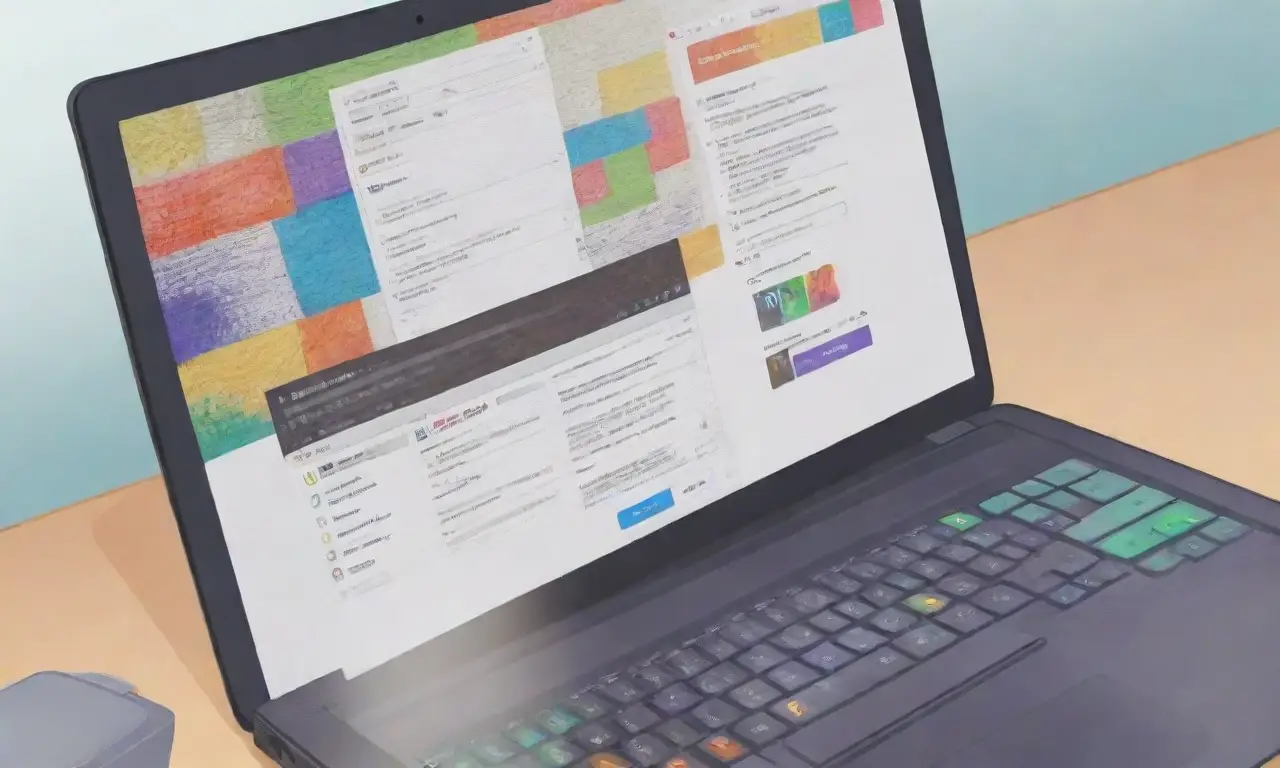 Un diseño vibrante y dinámico de un laptop invita a la exploración