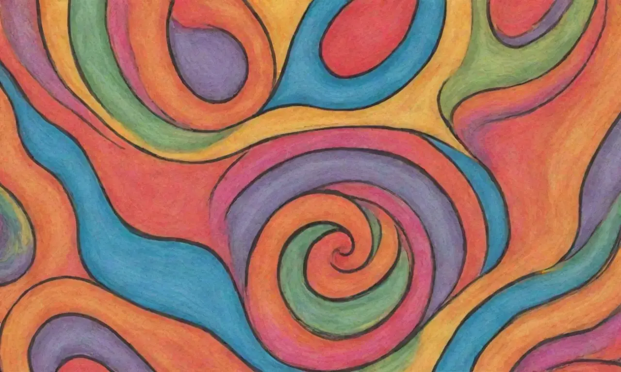 Colores vibrantes, líneas intrincadas y texturas crean una obra armoniosa y dinámica
