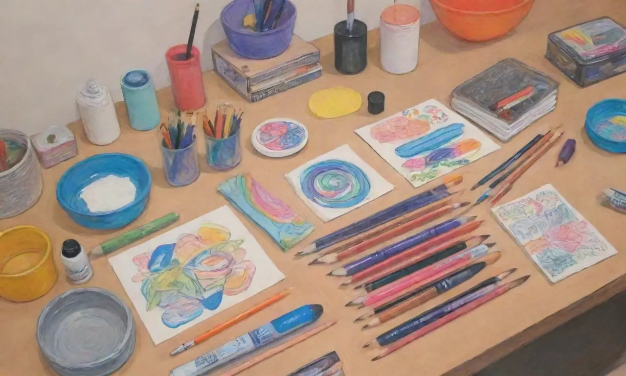 Un espacio creativo lleno de herramientas y colores vibrantes