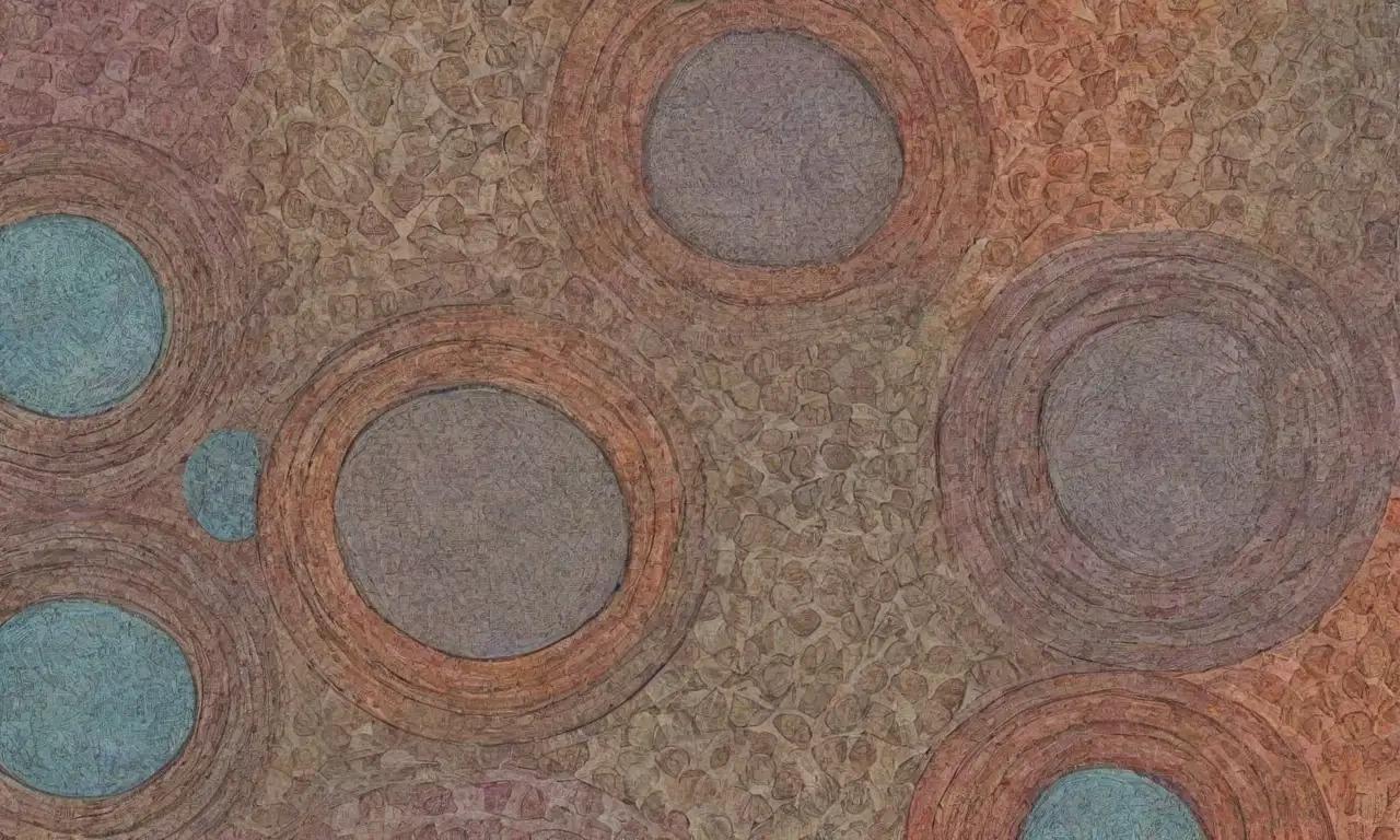 Un intrincado diseño visual combina líneas, sombras, texturas y colores para crear profundidad y guiar la atención del espectador